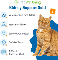 Pet Wellbeing Kidney Support Gold for Cats 2 oz (59 ml)